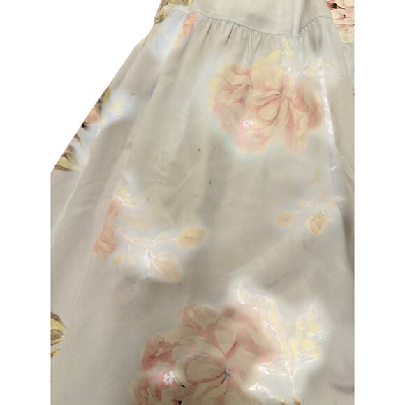 Intermix Genevieve Floral Print Maxi Dress Silk Adjustable Straps (Flaw) - 4 - Picture 7 of 11